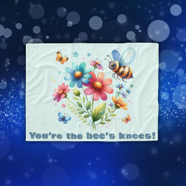 Bloemen Waterverf Monogram Je bent de Bijenknie Fleece Deken