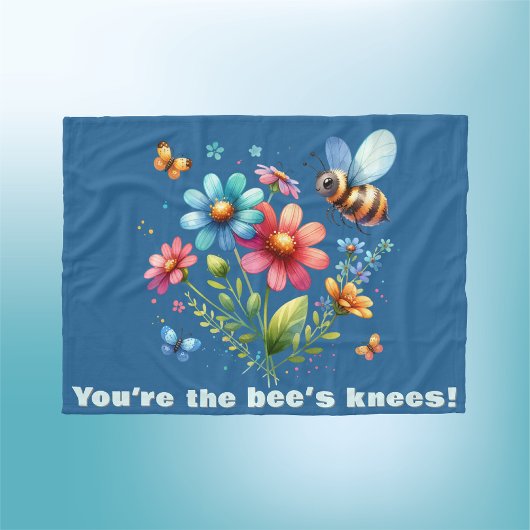 Bloemen Waterverf Monogram Je bent de Bijenknie Fleece Deken