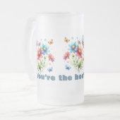 Bloemen Waterverf Monogram Je bent de Bijenknie Matglas Bierpul (Voorkant links)