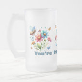 Bloemen Waterverf Monogram Je bent de Bijenknie Matglas Bierpul (Links)