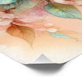 Bloemen waterverf monogram roze kersenbloesems perfect poster (Hoek)