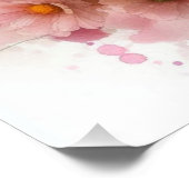 Bloemen waterverf monogram roze madeliefjes perfect poster (Hoek)