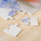 Bloemen waterverf monogram roze paarse tulpen legpuzzel (Zijkant)