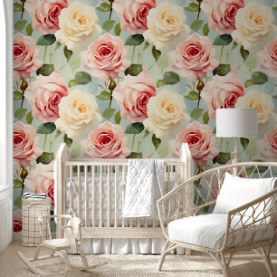 Bloemen Waterverf Naadloos Patroon Behang