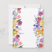 Bloemen Waterverf op wit Save the Date Aankondiging (Achterkant)