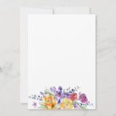 Bloemen Waterverf op witte bruiloft uitnodiging (Achterkant)