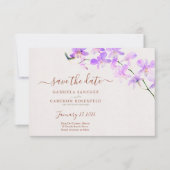 Bloemen Waterverf Orchideeën Terracotta Bruiloft (Voorkant)