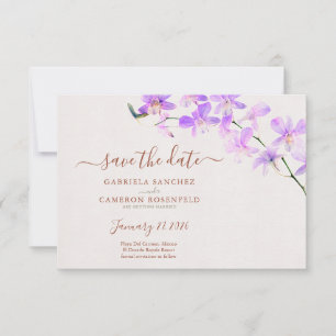 Bloemen Waterverf Orchideeën Terracotta Bruiloft