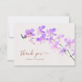 Bloemen Waterverf Orchideeën Terracotta Bruiloft Bedankkaart (Voorkant)