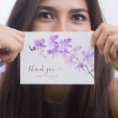 Bloemen Waterverf Orchideeën Terracotta Bruiloft Bedankkaart