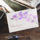 Bloemen Waterverf Orchideeën Terracotta Bruiloft Bedankkaart