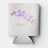 Bloemen Waterverf Orchideeën Terracotta Bruiloft Blikjeskoeler (Voorkant)