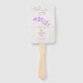 Bloemen Waterverf Orchideeën Terracotta Bruiloft Handwaaier (Voorkant)