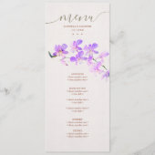 Bloemen Waterverf Orchideeën Terracotta Bruiloft Menu (Voorkant)