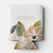 Bloemen Waterverf Paar Bruiloft Met Liefde Blikjeskoeler (Achterkant)