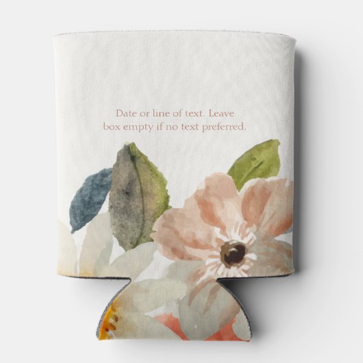 Bloemen Waterverf Paar Bruiloft Met Liefde Blikjeskoeler (Achterkant)