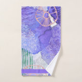 BLOEMEN WATERVERF PAARSE BAD HANDDOEK (Handdoek)