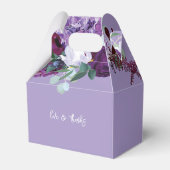 Bloemen Waterverf Paarse groen script bruiloft Bedankdoosjes (Achterkant)