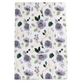 Bloemen Waterverf Paarse Patroon Medium Cadeauzakje (Achterkant)