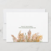 Bloemen Waterverf Pampas Grass Bruiloft Save The Date (Achterkant)