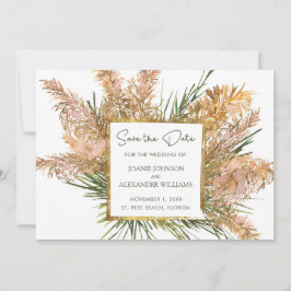 Bloemen Waterverf Pampas Grass Bruiloft Save The Date