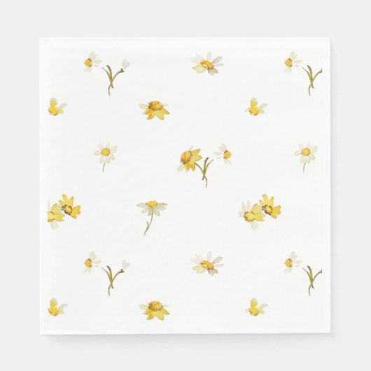 Bloemen Waterverf Papier servet (Voorkant)