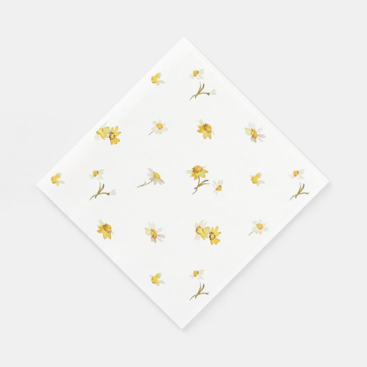 Bloemen Waterverf Papier servet (Hoek)