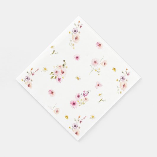 Bloemen Waterverf Papier servet (Hoek)