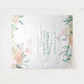 Bloemen Waterverf pastel krans botanisch welkom Wandkleed (Voorkant (horizontaal))