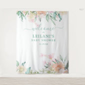 Bloemen Waterverf pastel krans botanisch welkom Wandkleed (Voorkant)