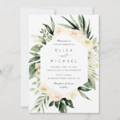 Bloemen Waterverf Perzik Blush Modern Minimal Kaart (Voorkant)