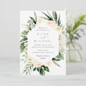 Bloemen Waterverf Perzik Blush Modern Minimal Kaart (Staand voorkant)