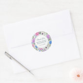  Bloemen Waterverf | pioen | Dank u Ronde Sticker (Envelop)