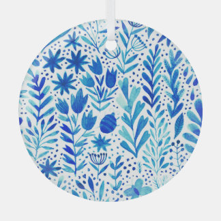 Bloemen Waterverf Planten Naadloze Textuur Glas Ornament