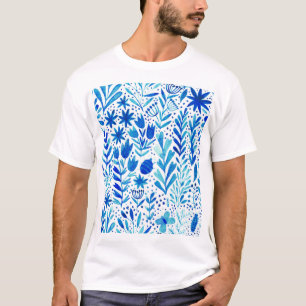 Bloemen Waterverf Planten Naadloze Textuur T-shirt