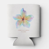 Bloemen Waterverf Plumeria Terracotta Bruiloft Blikjeskoeler (Achterkant)