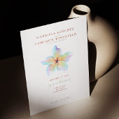 Bloemen Waterverf Plumeria Terracotta Bruiloft Kaart