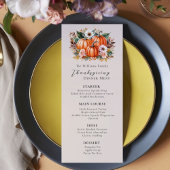 Bloemen Waterverf Pompoen Elegante Thanksgiving Menu