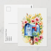 Bloemen Waterverf | Postbus Briefkaart (Voorkant / Achterkant)