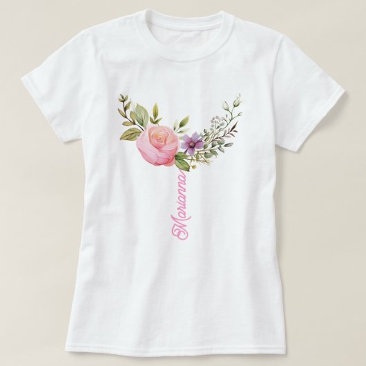 Bloemen Waterverf Print, T-shirt op maat (Design voorkant)