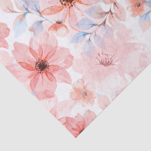 Bloemen Waterverf print tissuepapier (Detail)