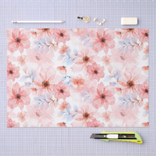 Bloemen Waterverf print tissuepapier (Craft)