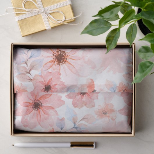 Bloemen Waterverf print tissuepapier (Geschenk)