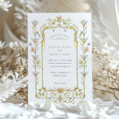 Bloemen Waterverf Rococo Lijst bruiloft Kaart