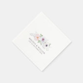 Bloemen Waterverf Roos Anemone Lila Wit Bruiloft Servet (Hoek)