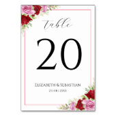 Bloemen Waterverf Roos bruiloft Kaart (Achterkant)