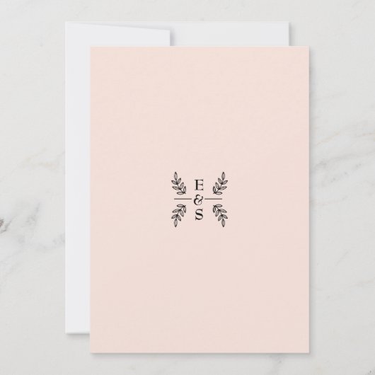 Bloemen Waterverf Roos bruiloft receptie Kaart (Achterkant)