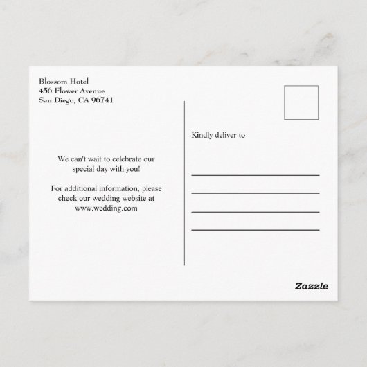 Bloemen Waterverf Roos Bruiloft Save The Date Briefkaart (Achterkant)