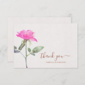 Bloemen Waterverf Roos Terracotta Bruiloft Bedankkaart (Voorkant / Achterkant)