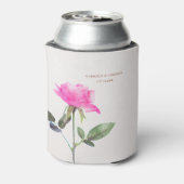 Bloemen Waterverf Roos Terracotta Bruiloft Blikjeskoeler (Blikje Achterkant)